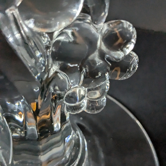 Vintage Heisey Glass 10" Candlesticks Grape Cluster #1445 Crystal Set Of 2 - Picture 5 of 8